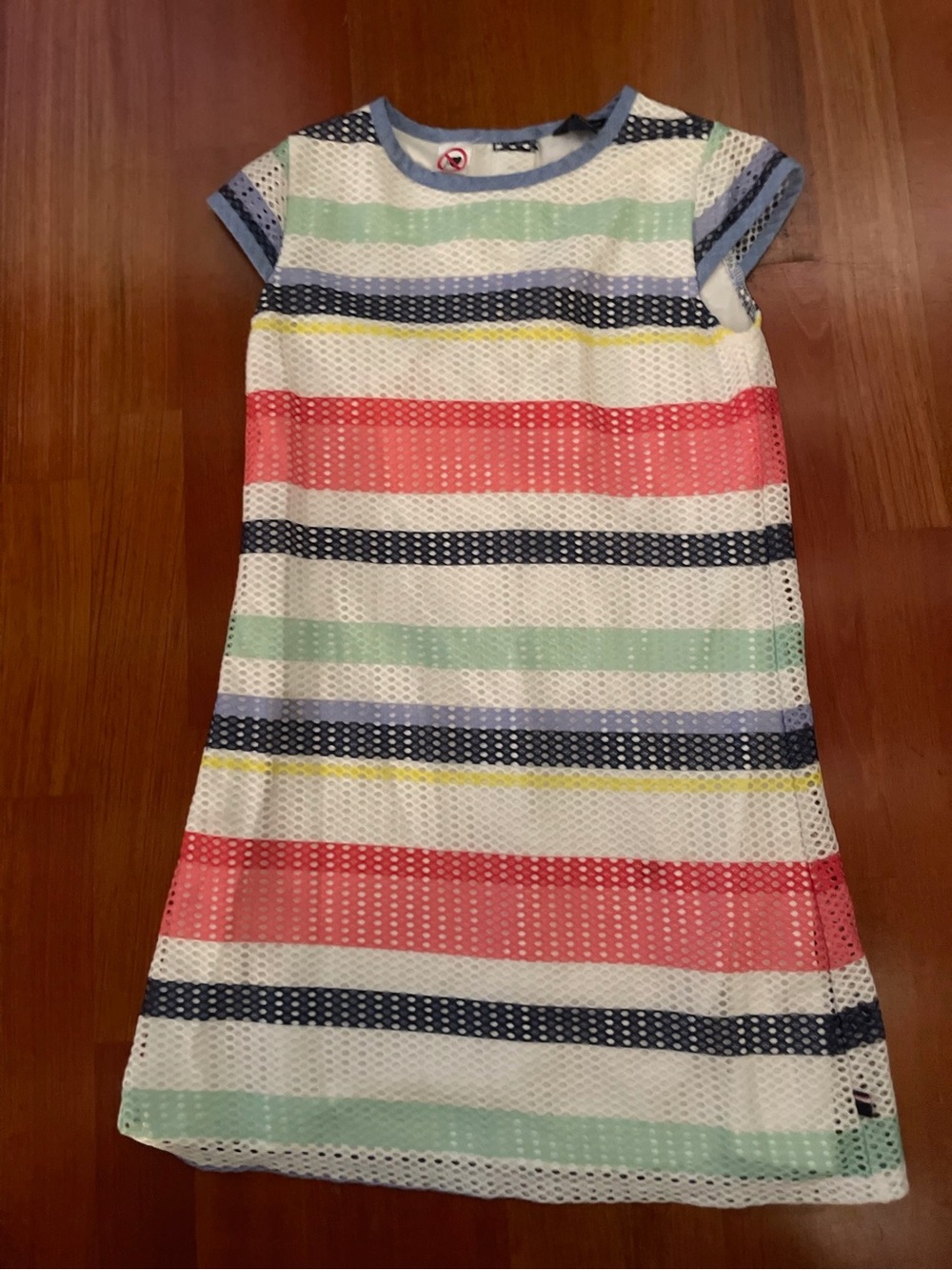 Girls' Striped Mesh Summer Dress - Multi